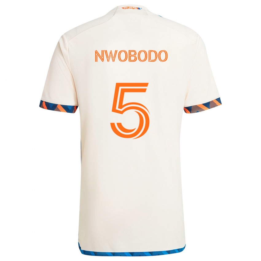 Criança Camisola Obinna Nwobodo #5 Laranja Branco Alternativa 2024/25 Camisa Brasil