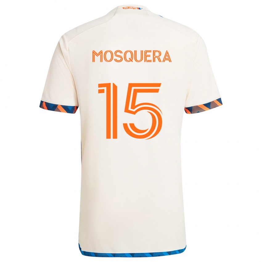 Criança Camisola Yerson Mosquera #15 Laranja Branco Alternativa 2024/25 Camisa Brasil