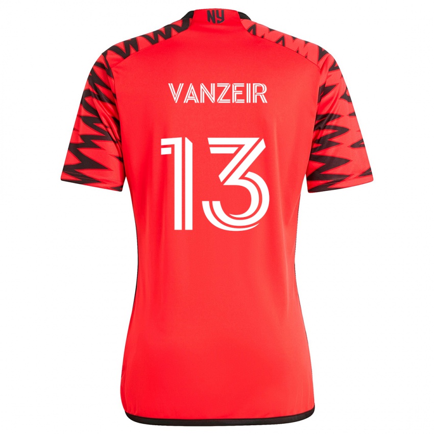 Criança Camisola Dante Vanzeir #13 Vermelho Preto Branco Alternativa 2024/25 Camisa Brasil