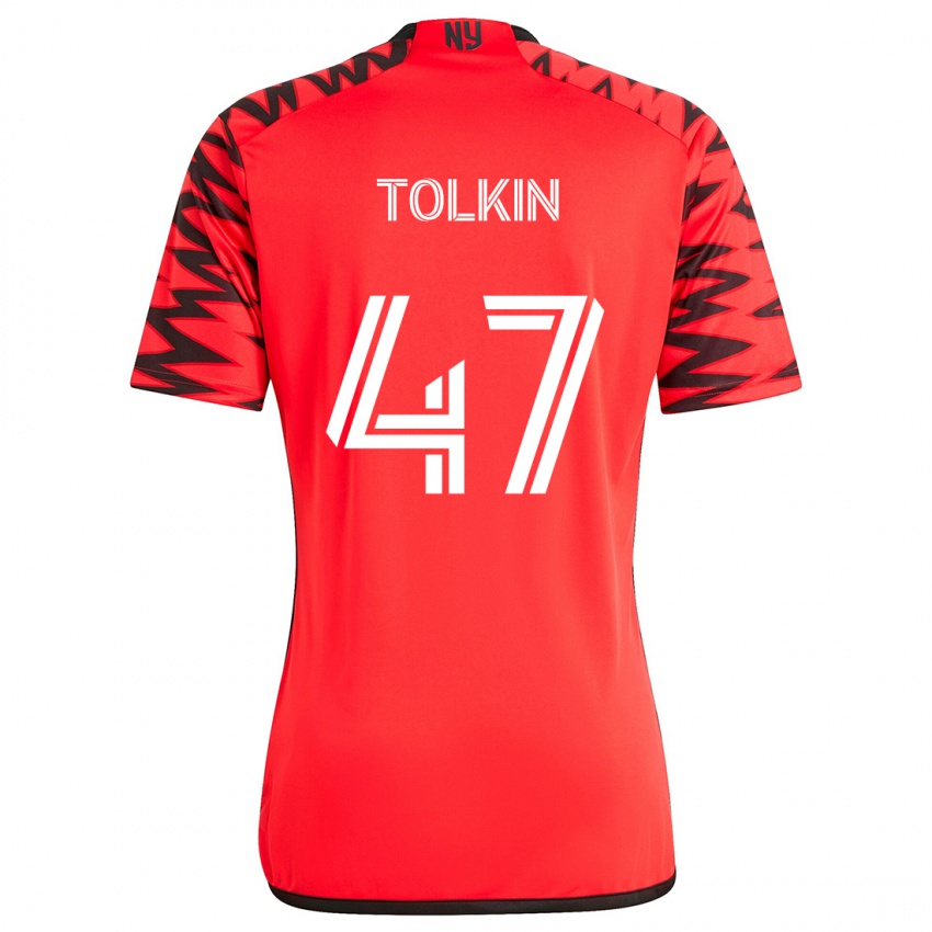 Criança Camisola John Tolkin #47 Vermelho Preto Branco Alternativa 2024/25 Camisa Brasil