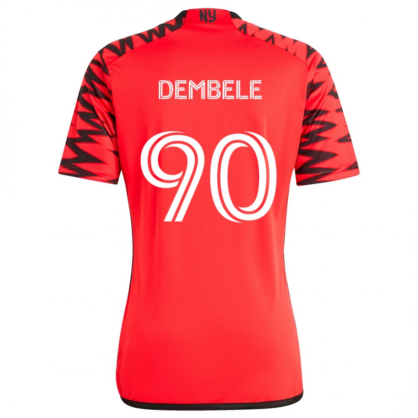 Criança Camisola Malick Dembele #90 Vermelho Preto Branco Alternativa 2024/25 Camisa Brasil