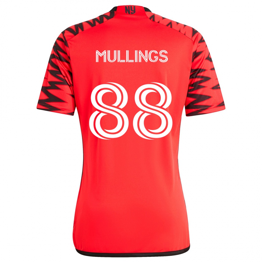 Criança Camisola O'vonte Mullings #88 Vermelho Preto Branco Alternativa 2024/25 Camisa Brasil