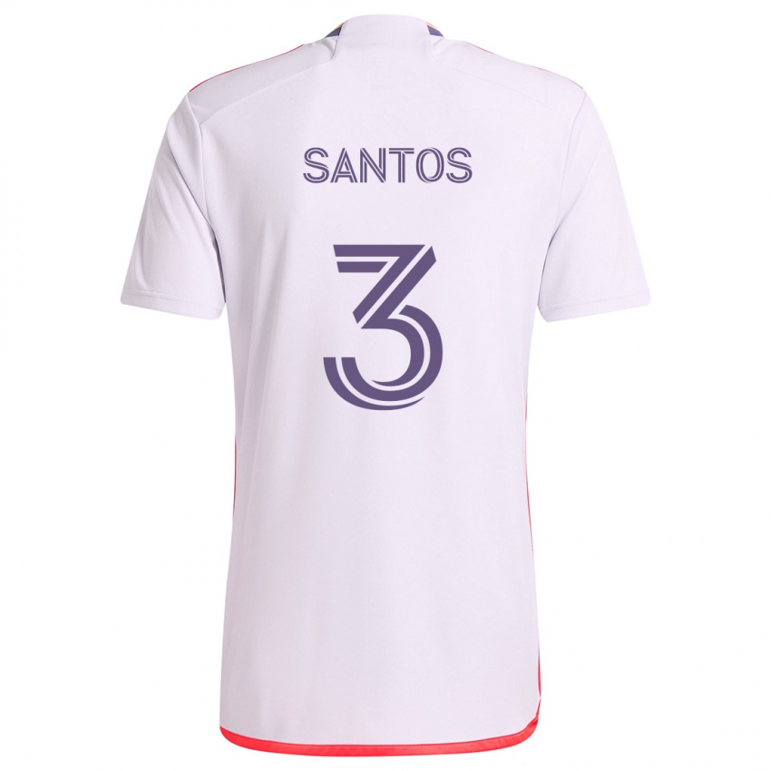 Criança Camisola Rafael Santos #3 Branco Vermelho Roxo Alternativa 2024/25 Camisa Brasil