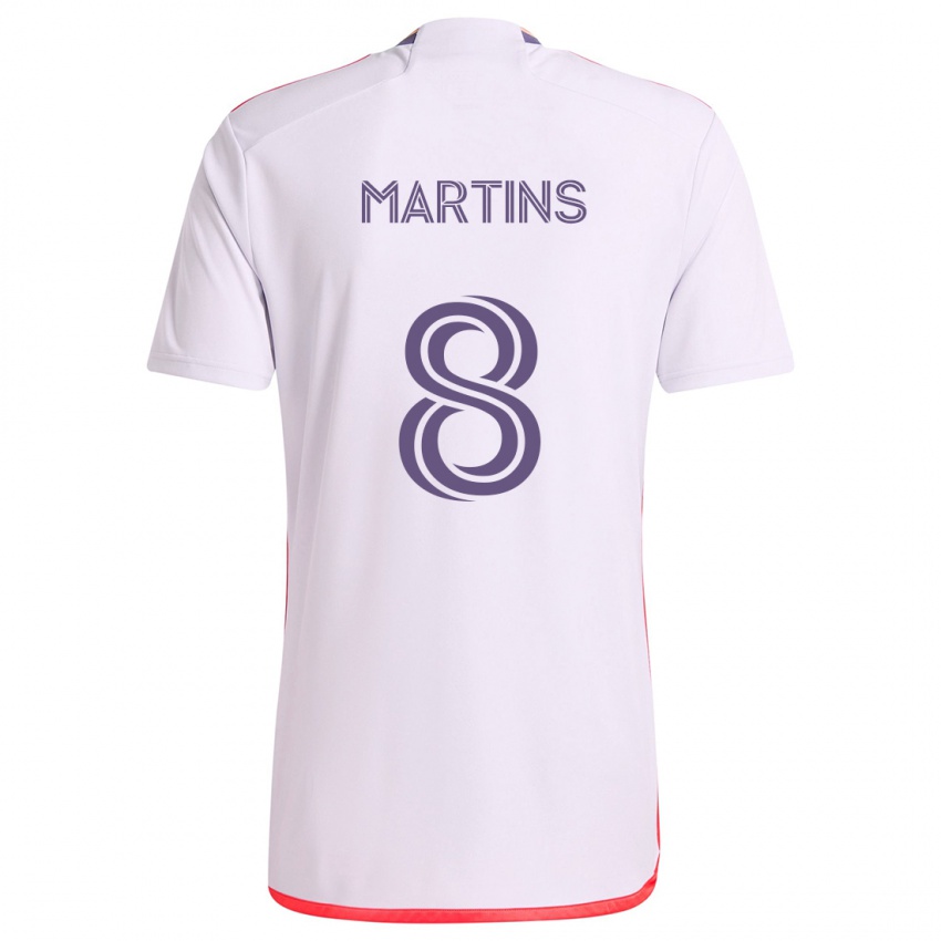 Criança Camisola Felipe Martins #8 Branco Vermelho Roxo Alternativa 2024/25 Camisa Brasil