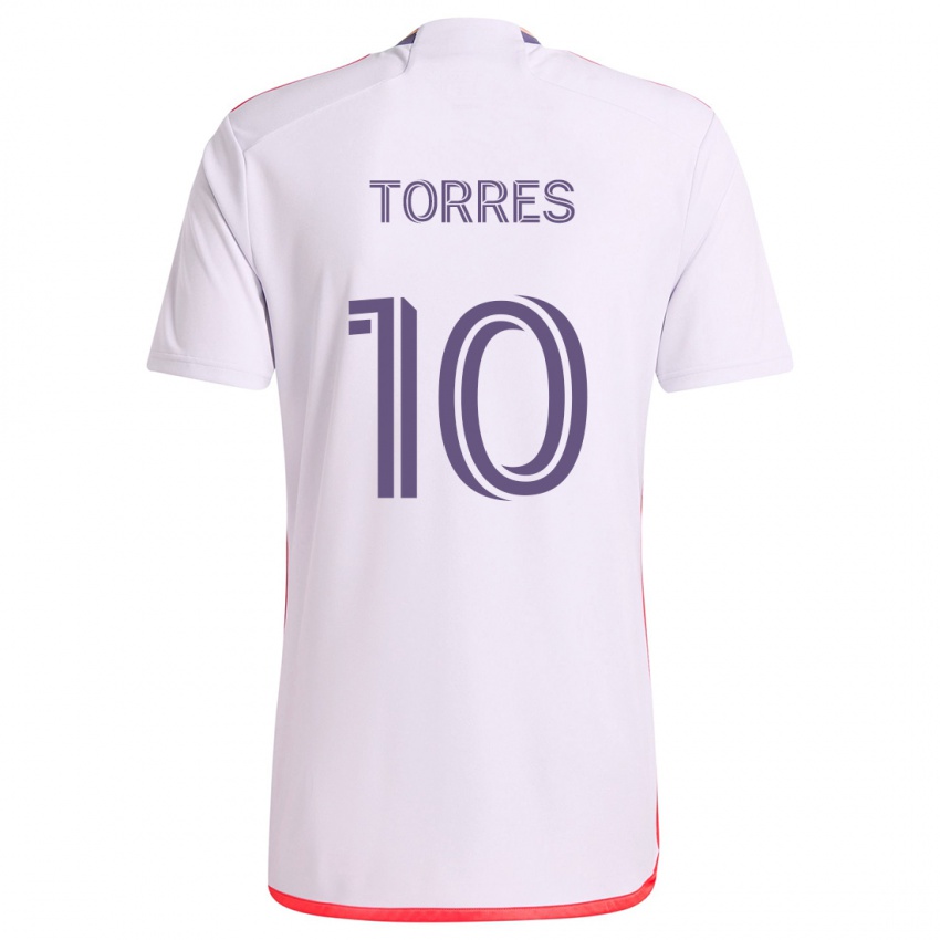 Criança Camisola Facundo Torres #10 Branco Vermelho Roxo Alternativa 2024/25 Camisa Brasil