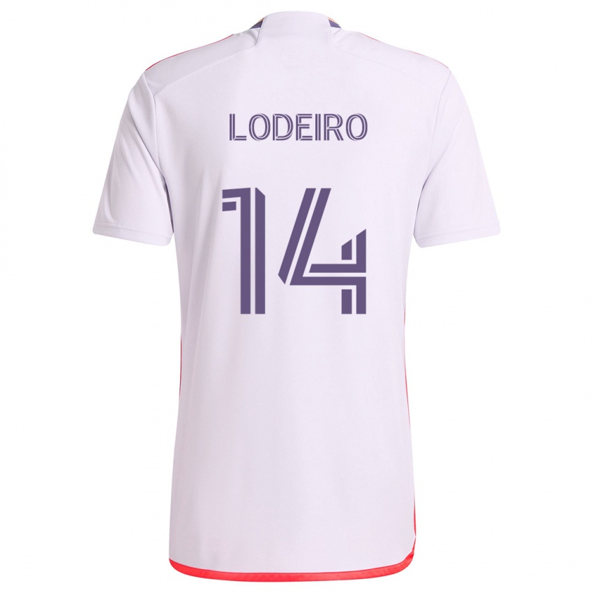 Criança Camisola Nicolás Lodeiro #14 Branco Vermelho Roxo Alternativa 2024/25 Camisa Brasil