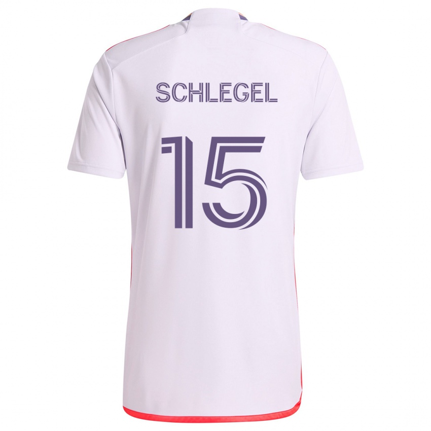 Criança Camisola Rodrigo Schlegel #15 Branco Vermelho Roxo Alternativa 2024/25 Camisa Brasil