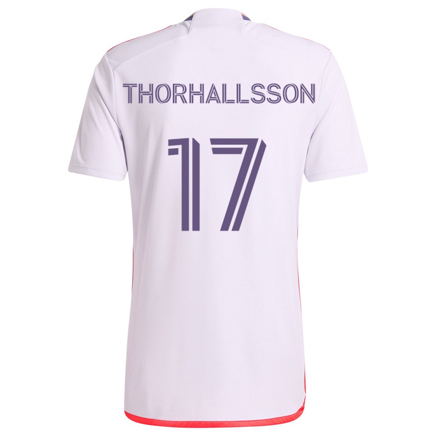 Criança Camisola Dagur Dan Thórhallsson #17 Branco Vermelho Roxo Alternativa 2024/25 Camisa Brasil