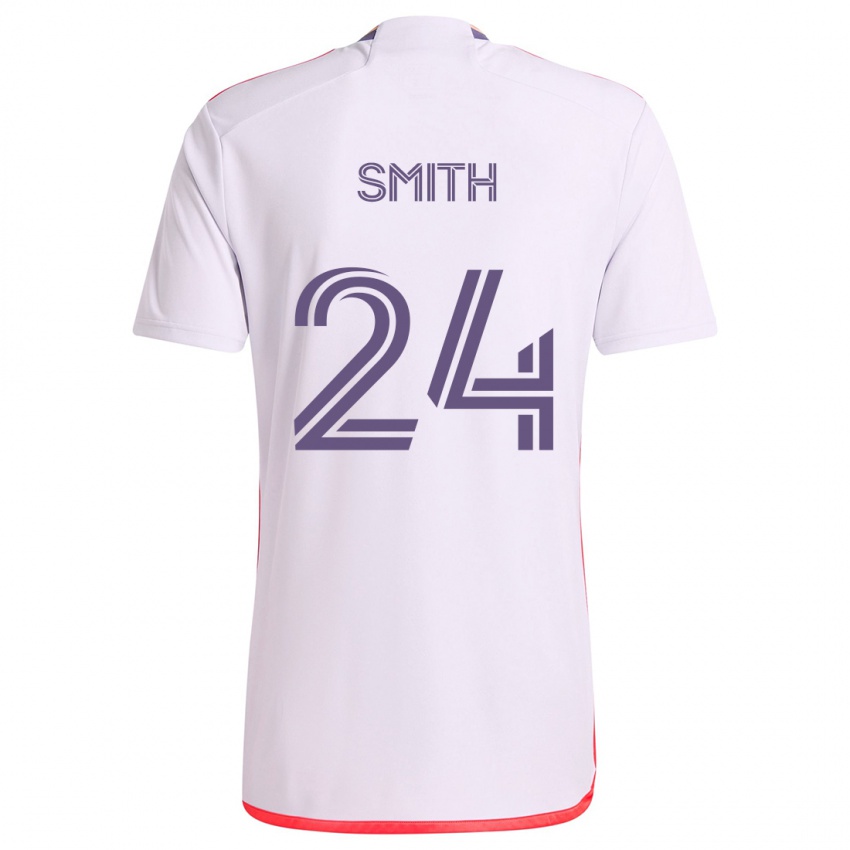 Criança Camisola Kyle Smith #24 Branco Vermelho Roxo Alternativa 2024/25 Camisa Brasil