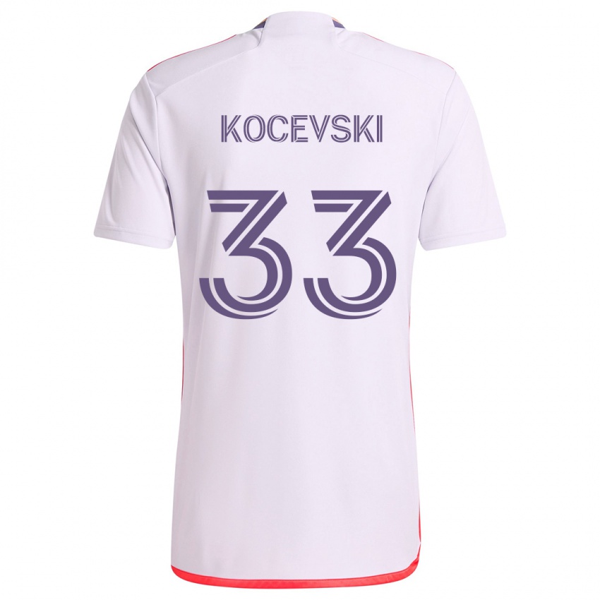 Criança Camisola Jeorgio Kocevski #33 Branco Vermelho Roxo Alternativa 2024/25 Camisa Brasil