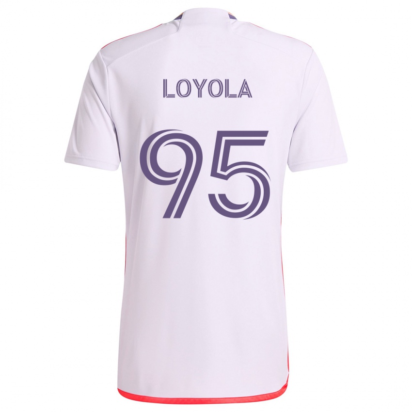 Criança Camisola Favian Loyola #95 Branco Vermelho Roxo Alternativa 2024/25 Camisa Brasil