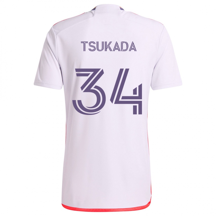 Criança Camisola Yutaro Tsukada #34 Branco Vermelho Roxo Alternativa 2024/25 Camisa Brasil