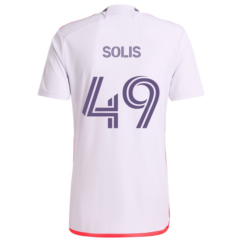 Criança Camisola Jhon Solís #49 Branco Vermelho Roxo Alternativa 2024/25 Camisa Brasil