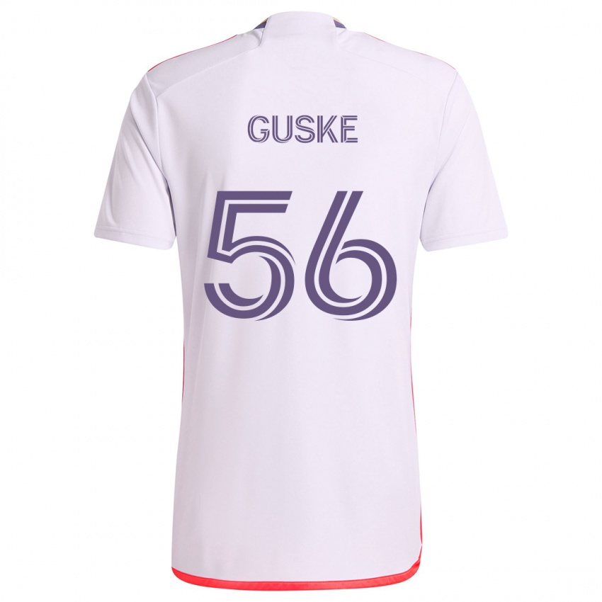 Criança Camisola Colin Guske #56 Branco Vermelho Roxo Alternativa 2024/25 Camisa Brasil