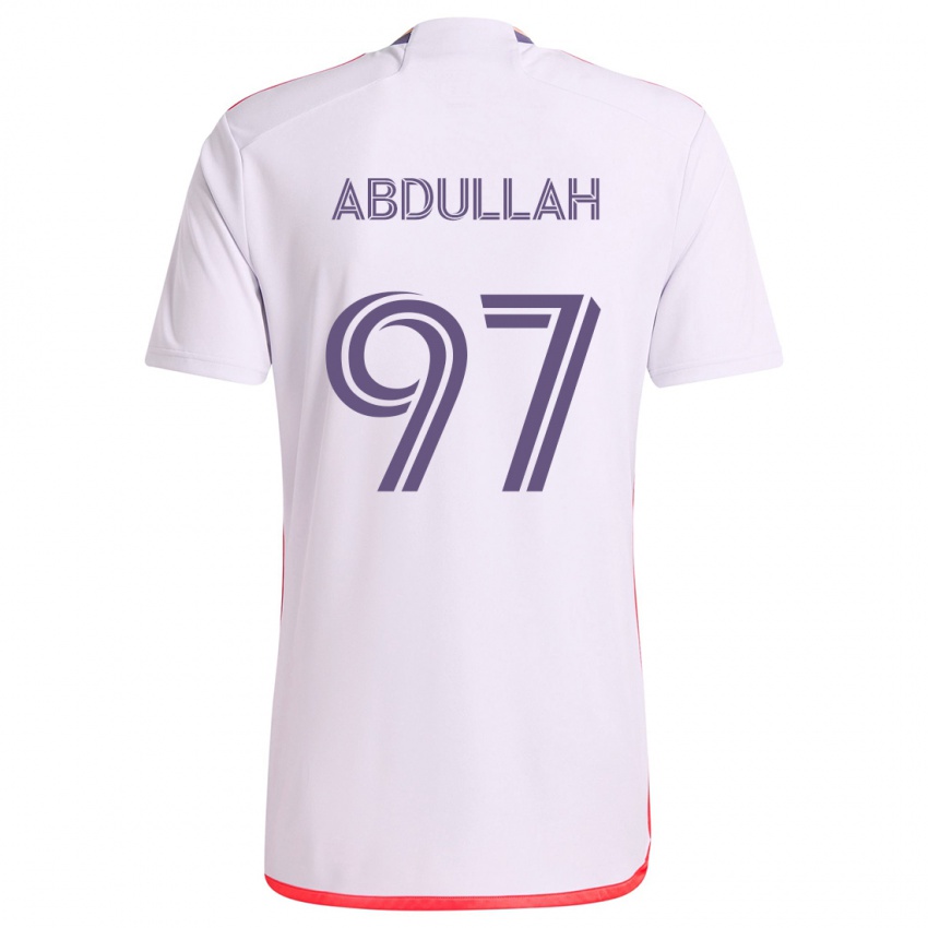 Criança Camisola Majed Abdullah #97 Branco Vermelho Roxo Alternativa 2024/25 Camisa Brasil