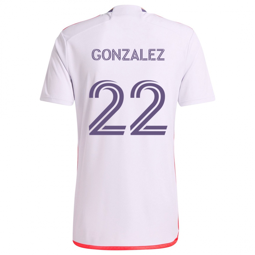 Criança Camisola Gastón González #22 Branco Vermelho Roxo Alternativa 2024/25 Camisa Brasil