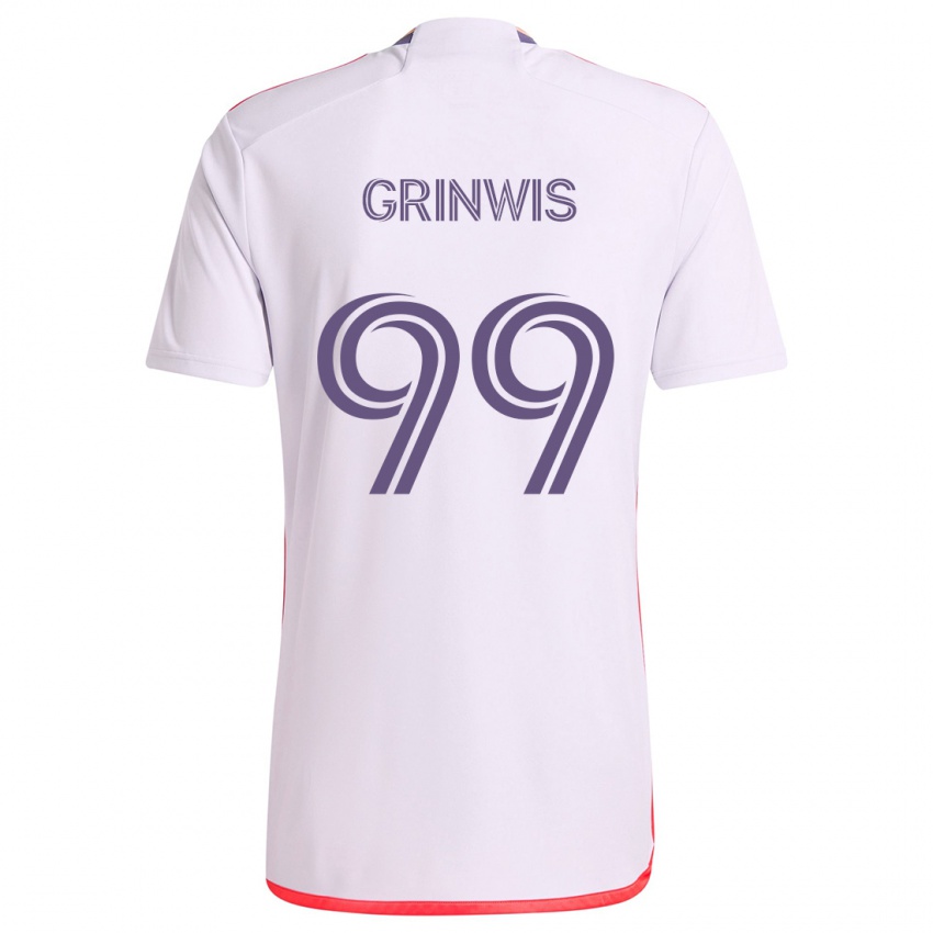 Criança Camisola Adam Grinwis #99 Branco Vermelho Roxo Alternativa 2024/25 Camisa Brasil