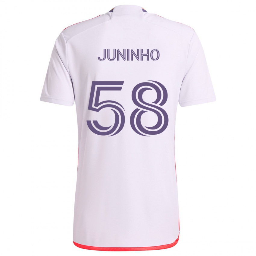 Criança Camisola Juninho #58 Branco Vermelho Roxo Alternativa 2024/25 Camisa Brasil