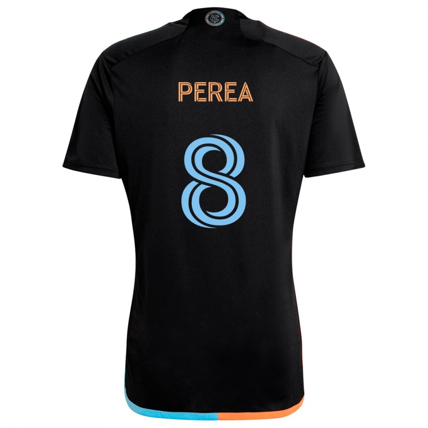 Criança Camisola Andrés Perea #8 Preto Laranja Azul Alternativa 2024/25 Camisa Brasil