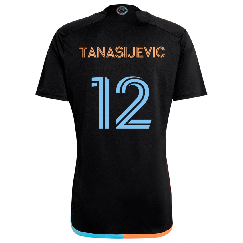 Criança Camisola Strahinja Tanasijevic #12 Preto Laranja Azul Alternativa 2024/25 Camisa Brasil