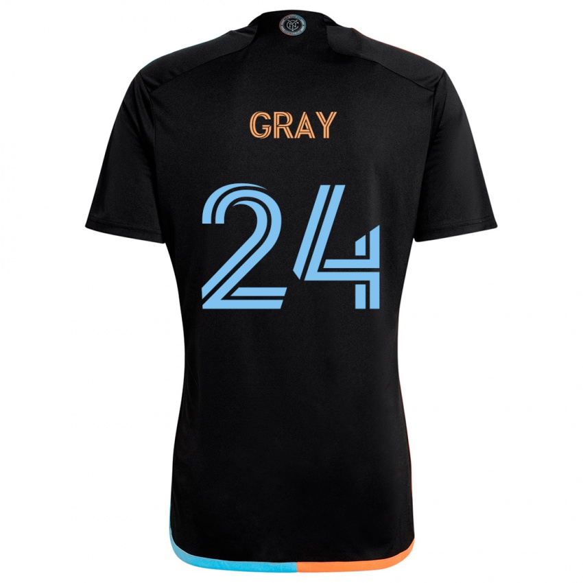 Criança Camisola Tayvon Gray #24 Preto Laranja Azul Alternativa 2024/25 Camisa Brasil