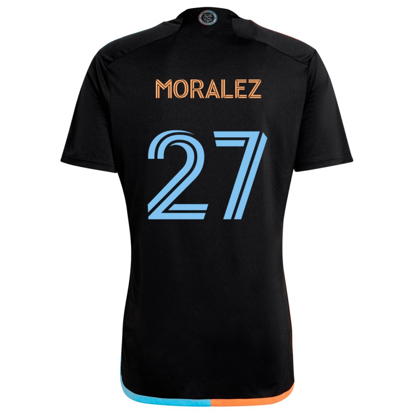 Criança Camisola Maxi Moralez #27 Preto Laranja Azul Alternativa 2024/25 Camisa Brasil