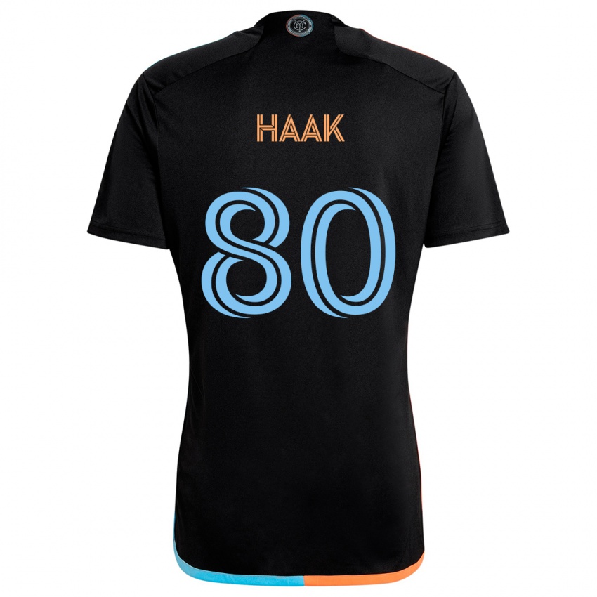 Criança Camisola Justin Haak #80 Preto Laranja Azul Alternativa 2024/25 Camisa Brasil