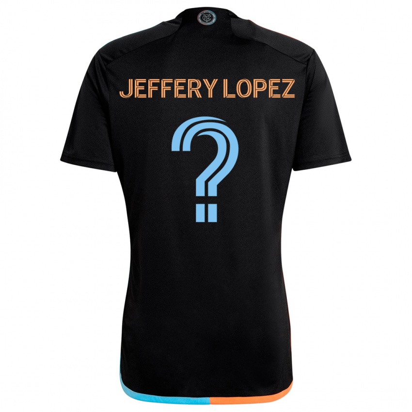 Criança Camisola Jeffery López #0 Preto Laranja Azul Alternativa 2024/25 Camisa Brasil