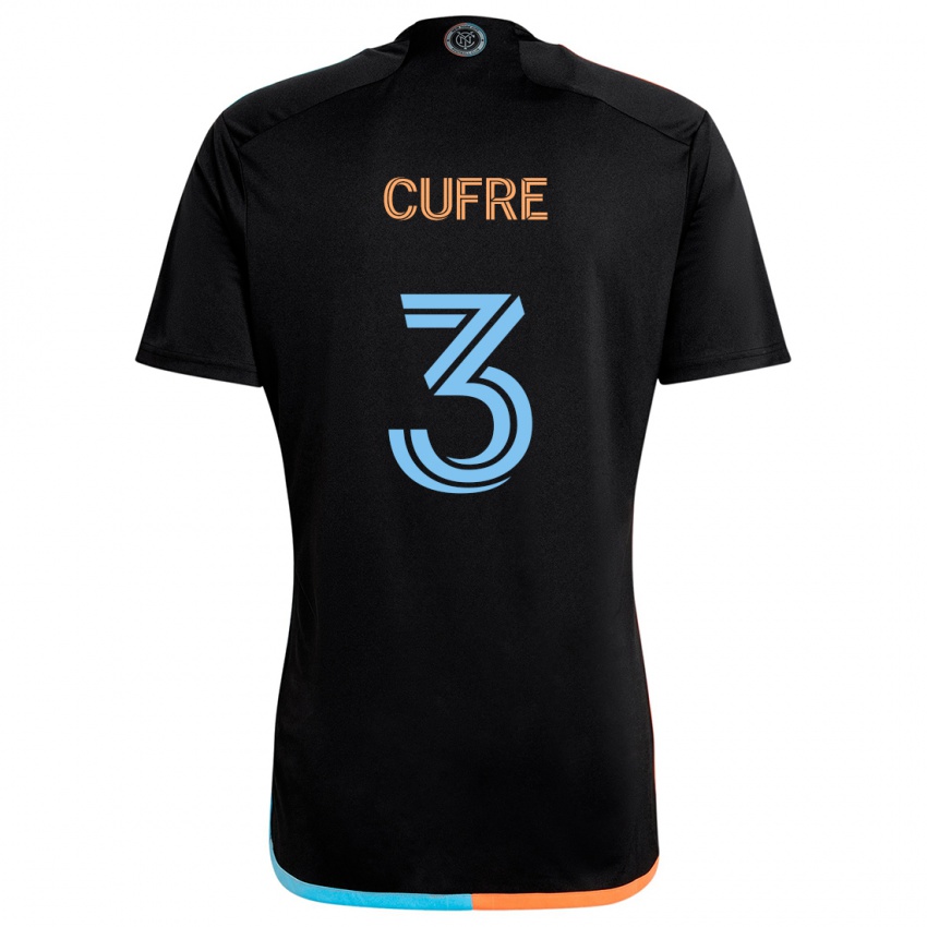 Criança Camisola Braian Cufré #3 Preto Laranja Azul Alternativa 2024/25 Camisa Brasil