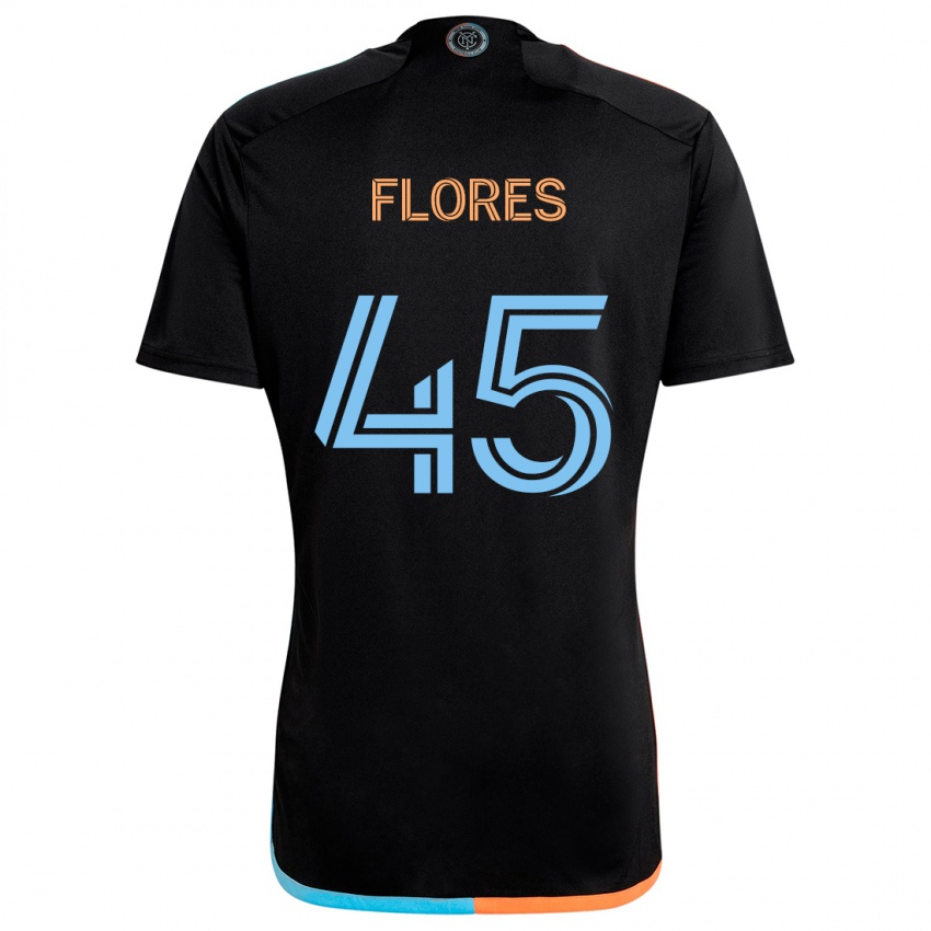 Criança Camisola Brian Flores #45 Preto Laranja Azul Alternativa 2024/25 Camisa Brasil