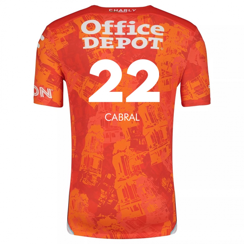 Criança Camisola Gustavo Cabral #22 Laranja Branco Alternativa 2024/25 Camisa Brasil