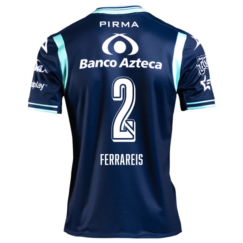 Criança Camisola Gustavo Ferrareis #2 Azul-Marinho Alternativa 2024/25 Camisa Brasil