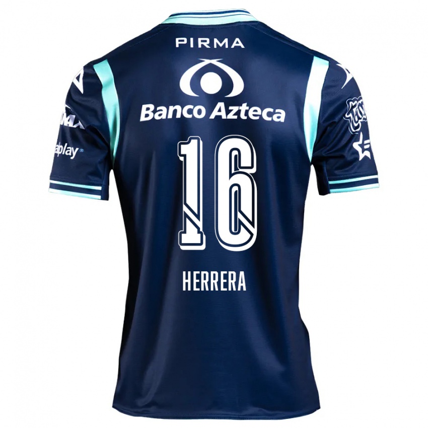 Criança Camisola Alberto Herrera #16 Azul-Marinho Alternativa 2024/25 Camisa Brasil