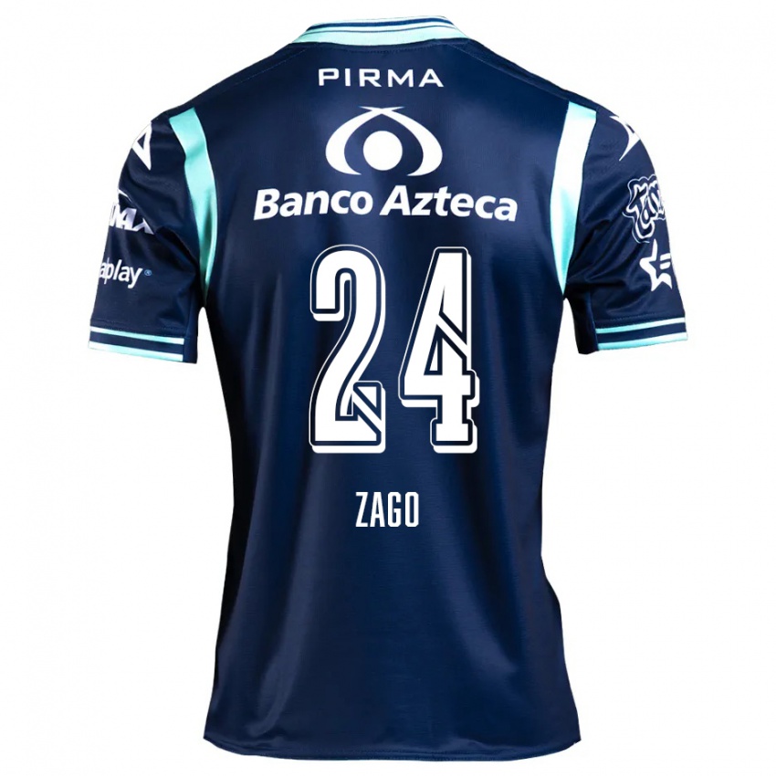 Criança Camisola Diego Zago #24 Azul-Marinho Alternativa 2024/25 Camisa Brasil