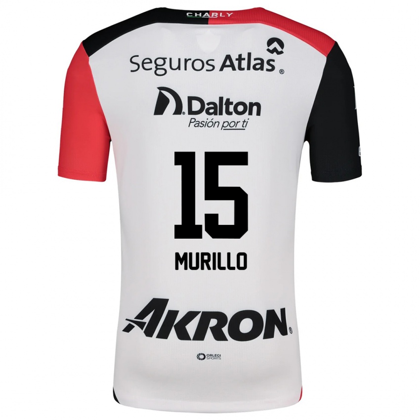 Criança Camisola Jhon Murillo #15 Branco Vermelho Preto Alternativa 2024/25 Camisa Brasil