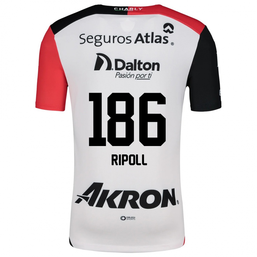 Criança Camisola Alonso Ripoll #186 Branco Vermelho Preto Alternativa 2024/25 Camisa Brasil