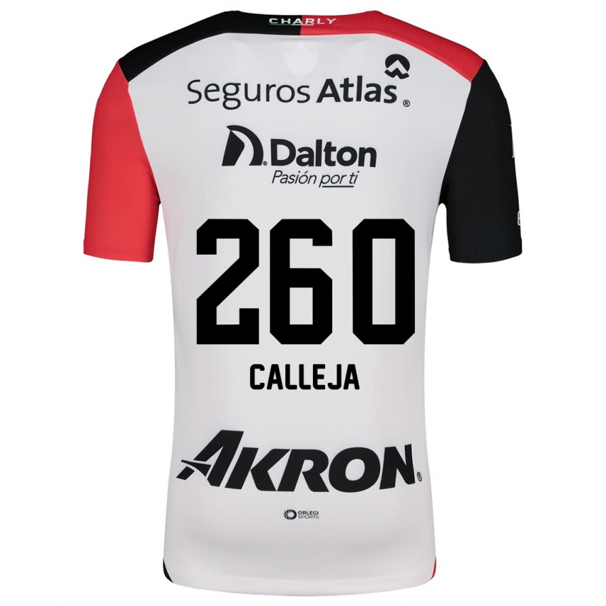 Criança Camisola Diego Calleja #260 Branco Vermelho Preto Alternativa 2024/25 Camisa Brasil