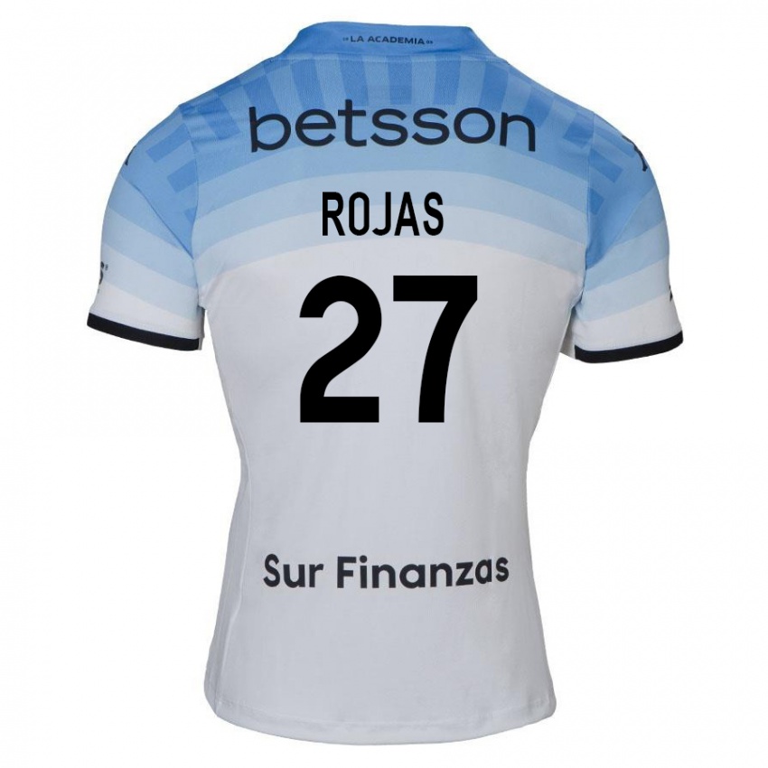 Criança Camisola Gabriel Rojas #27 Branco Azul Preto Alternativa 2024/25 Camisa Brasil