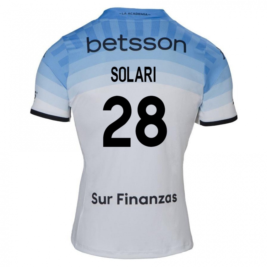 Criança Camisola Santiago Solari #28 Branco Azul Preto Alternativa 2024/25 Camisa Brasil