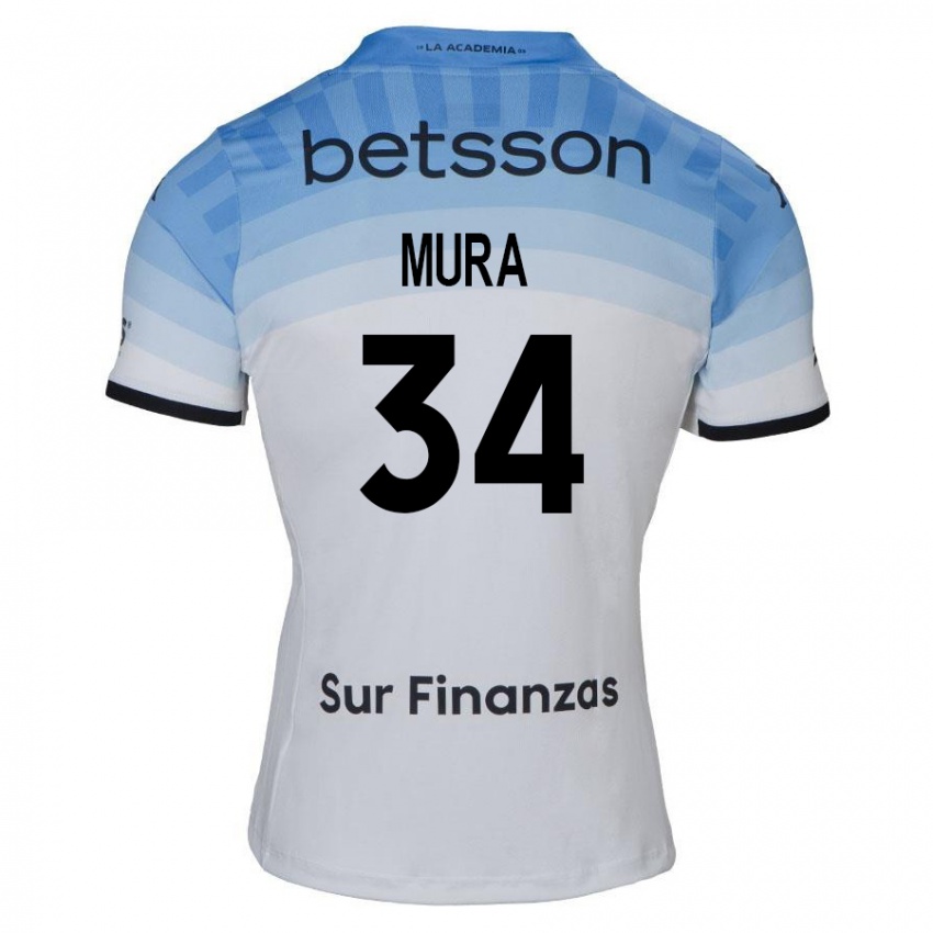 Criança Camisola Facundo Mura #34 Branco Azul Preto Alternativa 2024/25 Camisa Brasil