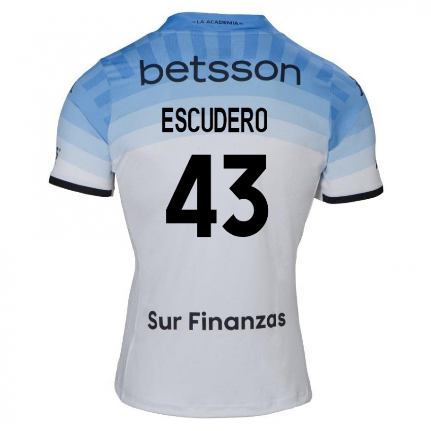 Criança Camisola Gonzalo Escudero #43 Branco Azul Preto Alternativa 2024/25 Camisa Brasil