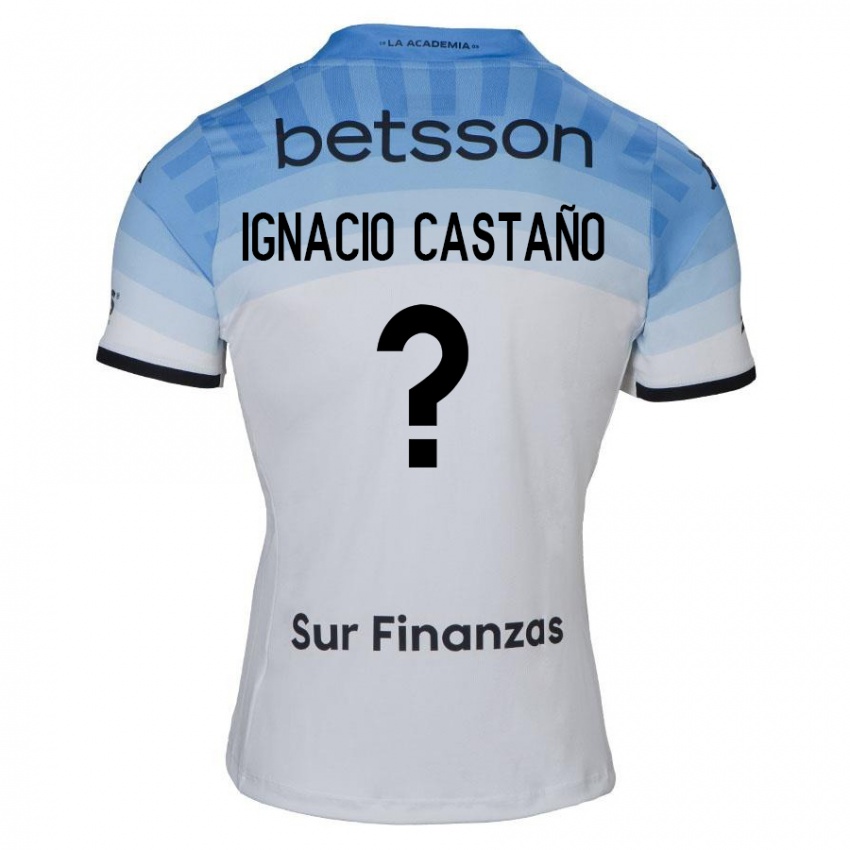 Criança Camisola Juan Ignacio Castaño #0 Branco Azul Preto Alternativa 2024/25 Camisa Brasil