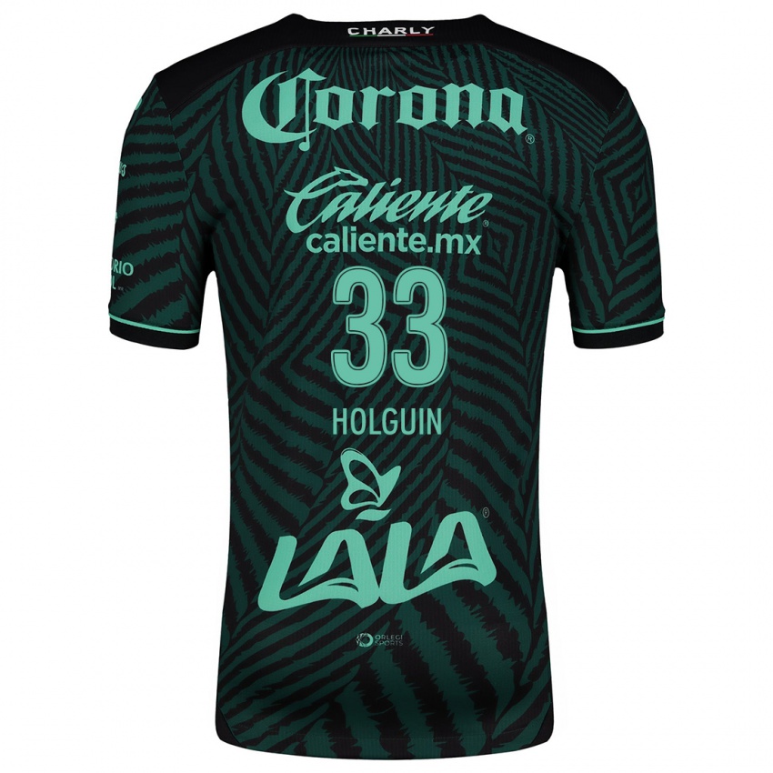 Criança Camisola Héctor Holguín #33 Preto Verde Alternativa 2024/25 Camisa Brasil