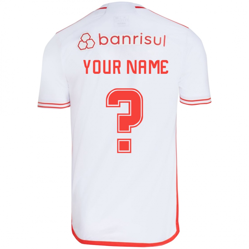 Criança Camisola Seu Nome #0 Branco Vermelho Alternativa 2024/25 Camisa Brasil