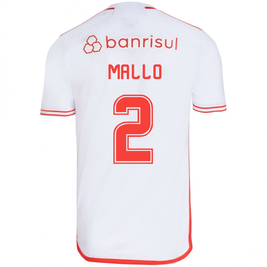 Criança Camisola Hugo Mallo #2 Branco Vermelho Alternativa 2024/25 Camisa Brasil