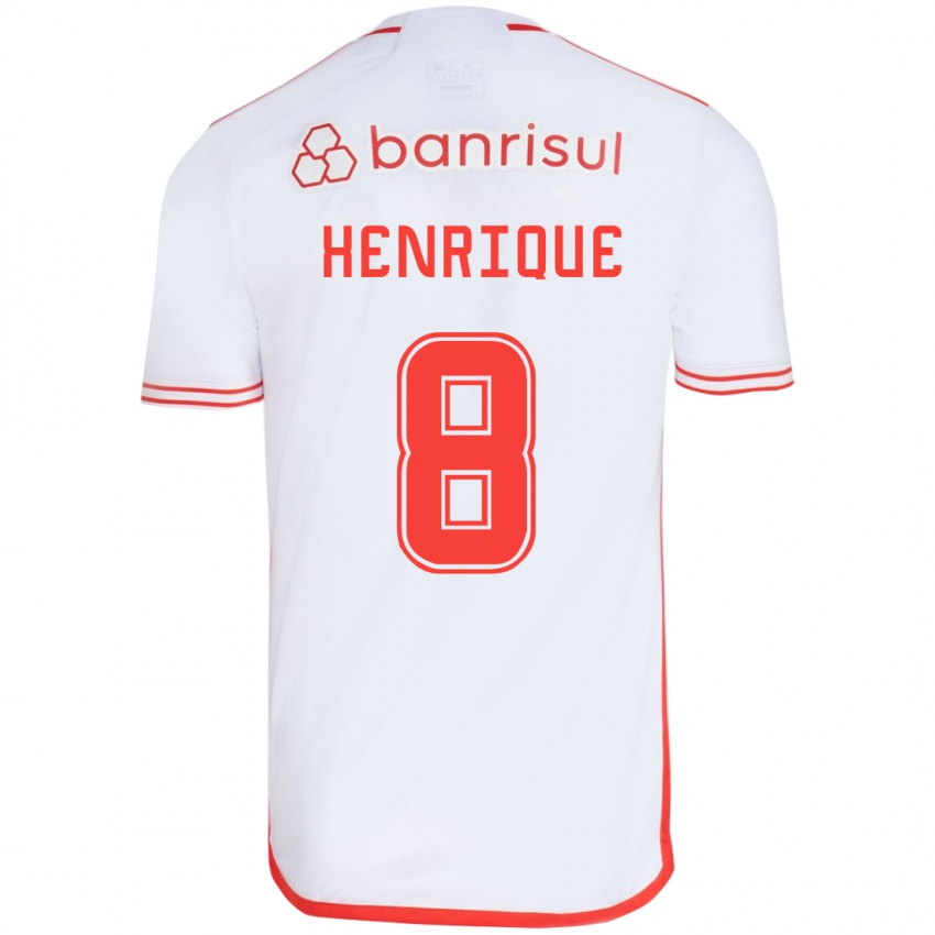 Criança Camisola Bruno Henrique #8 Branco Vermelho Alternativa 2024/25 Camisa Brasil