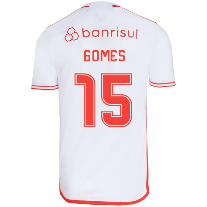 Criança Camisola Bruno Gomes #15 Branco Vermelho Alternativa 2024/25 Camisa Brasil