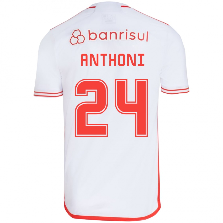 Criança Camisola Anthoni #24 Branco Vermelho Alternativa 2024/25 Camisa Brasil