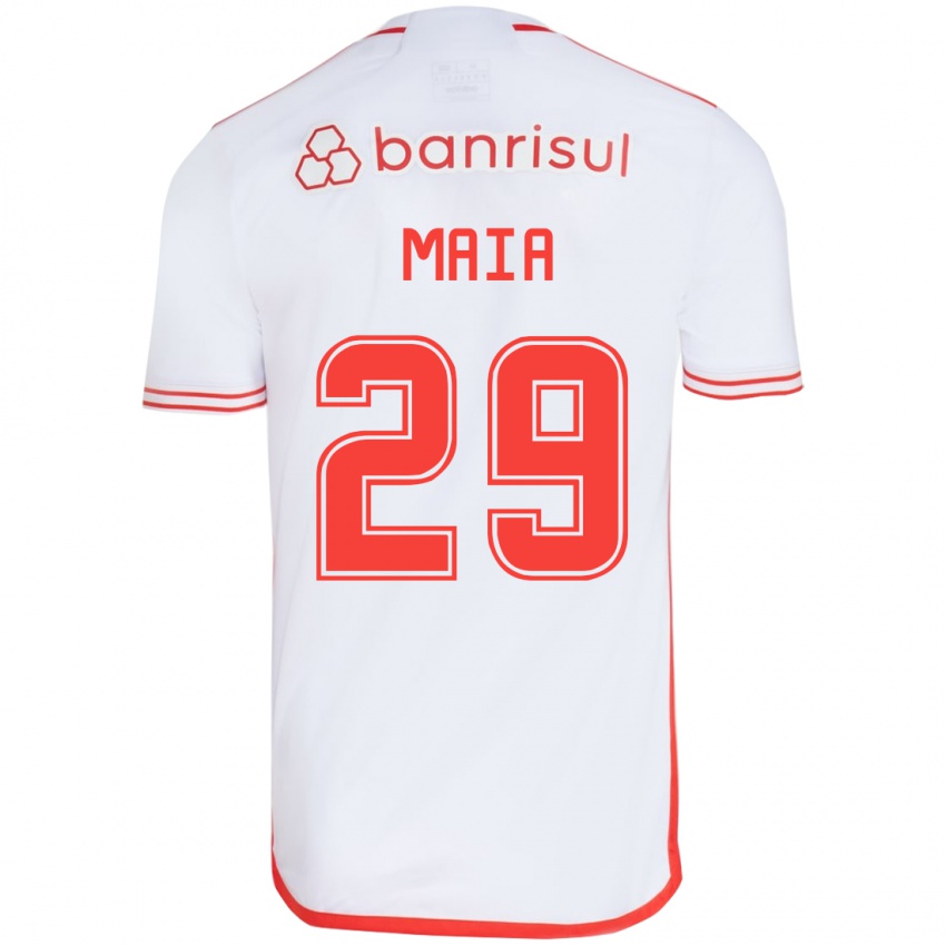 Criança Camisola Thiago Maia #29 Branco Vermelho Alternativa 2024/25 Camisa Brasil