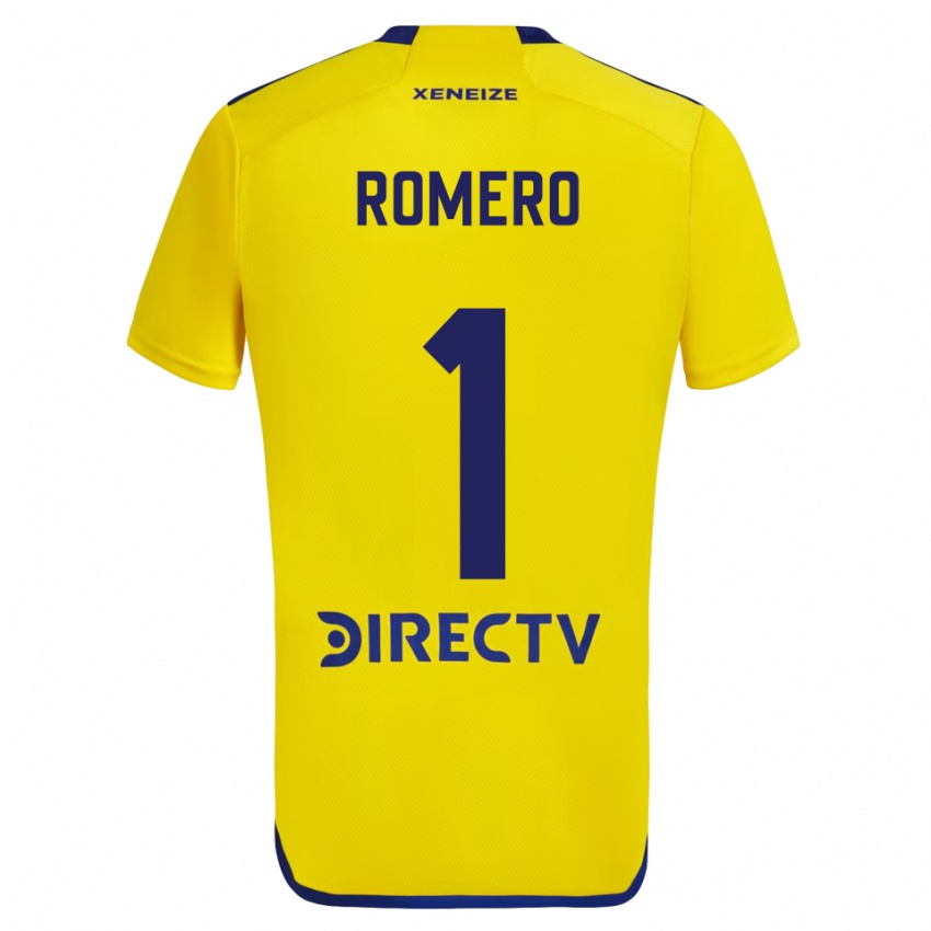 Criança Camisola Sergio Romero #1 Amarelo Azul Alternativa 2024/25 Camisa Brasil